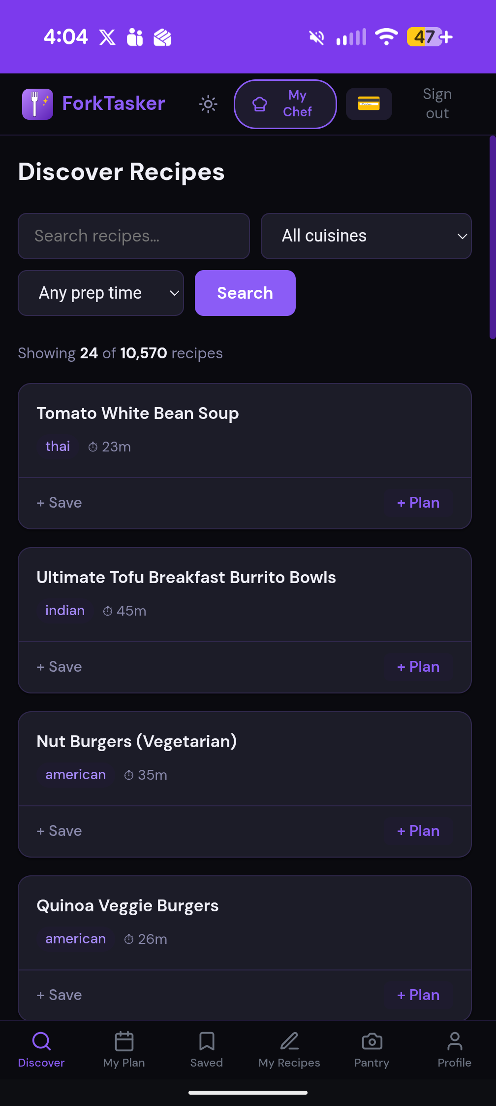 ForkTasker launched full screen on Android